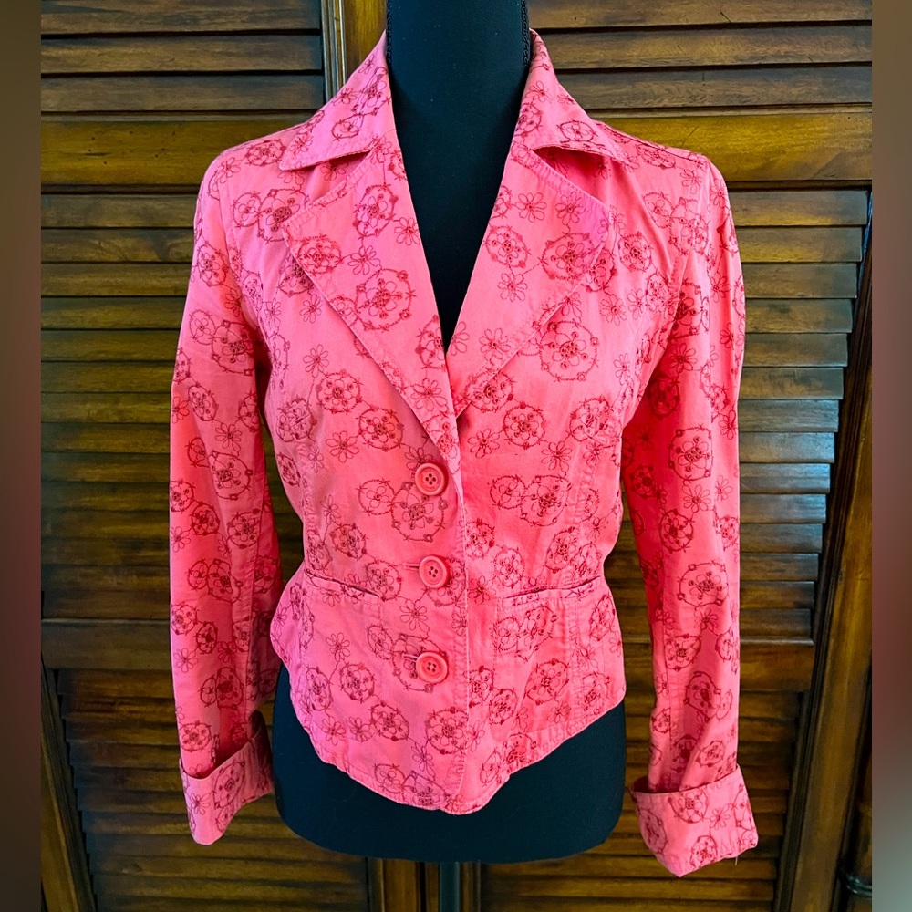 🌺DKNY Women’s Coral Detailed Stitching Short Blazer Jacket Size Small🌺